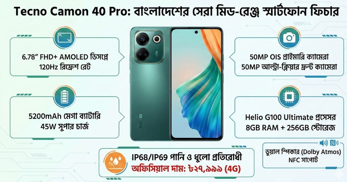 Tecno Camon 40 Pro Price in Bangladesh, Full Specifications & Review